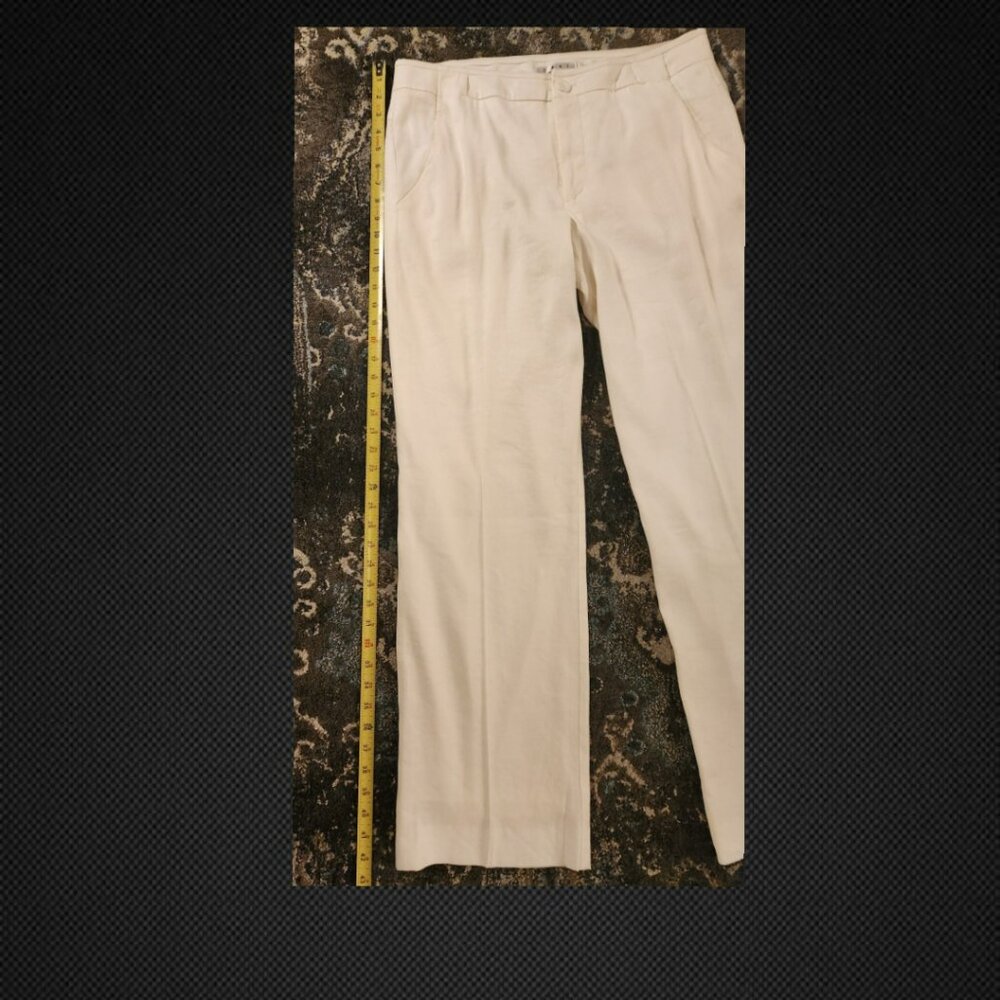Cabi Everly Cream LINEN Blend Pants - Style # 813R - Size 12 - Picture 3 of 11